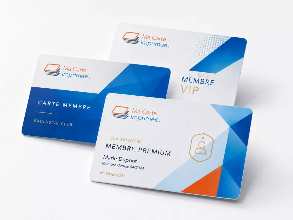 Carte membre PVC personnalisée pour association ou club