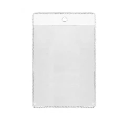Porte-badge souple pour badge 86 x 101 mm - perforation ronde (lot de 100)