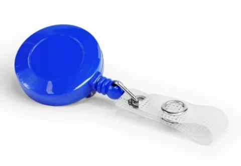 AC217J-ST-SB - Enrouleur de Badge Yo-Yo Bleu Ciel avec Clip et Sangle - Pack de 100