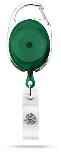 AC217D-ST-GR- Zip rétractable Vert Translucide avec accroche ceinture