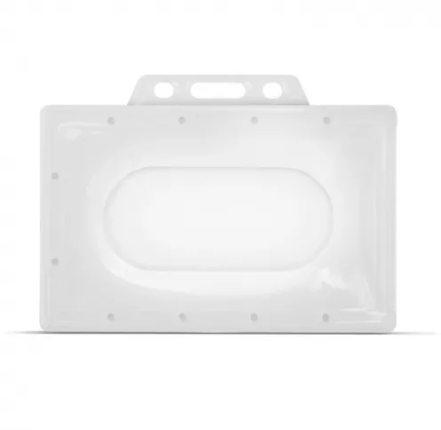 YA322-L - Porte-Badge Économique  (86x54mm) perforation oblongue 2 rondes