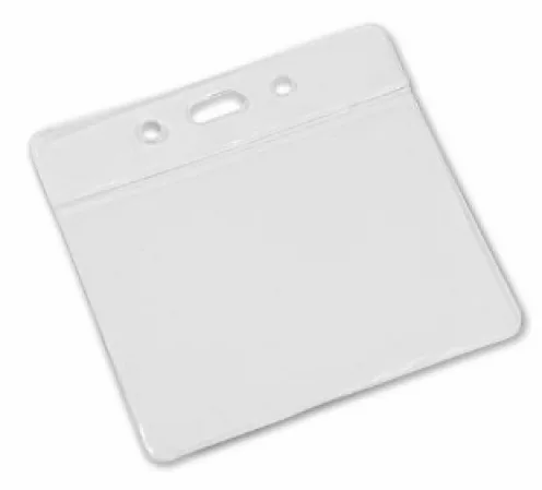 YA301-L-CL - Porte-Badge Souple en Vinyle Transparent horizontale 86 x 54 2 rond 1 oblongue