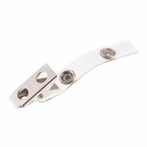 1412000 - Pince crocodile avec lanière transparente et clip métal — accessoire ID CARD ACCESSORIES