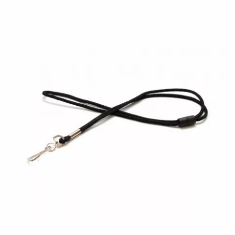 1434026 - Cordon rond polyester Noir avec rupture sécuritaire — accessoire ID CARD ACCESSORIES