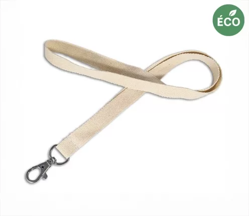 Cordon tour de cou coton 15 mm avec attache métal sans nickel
