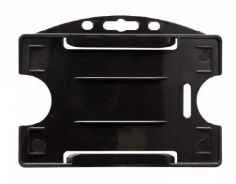 1455706 - Porte-badges rigide Noir 86x54 perforation oblongue 2 rondes — accessoire IDP