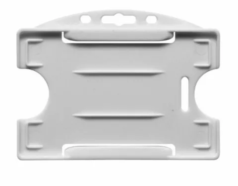 1455707 - Porte-badges rigide Blanc 86x54 perforation oblongue 2 rondes — accessoire IDP