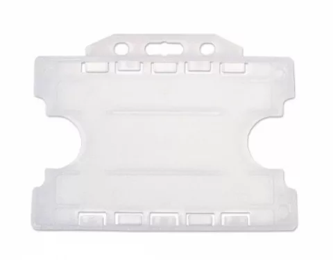 1455766 - Porte-badge en plastique biodégradable pour 2 cartes – horizontal (lot de 100)