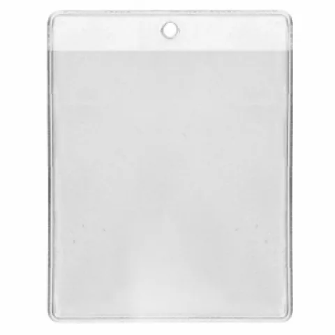 1456504 - Porte-badges souple 86x54 perforation 1 ronde avec clip blanc